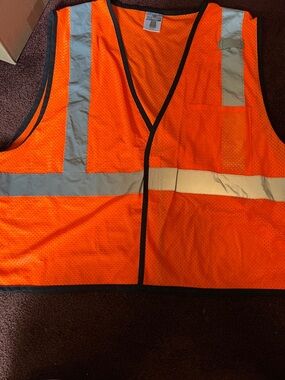 High-Visibility Safety Vest - Orange with Reflective Stripes